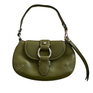 Banana Republic olive green soft Genuine leather satchel/wristlet